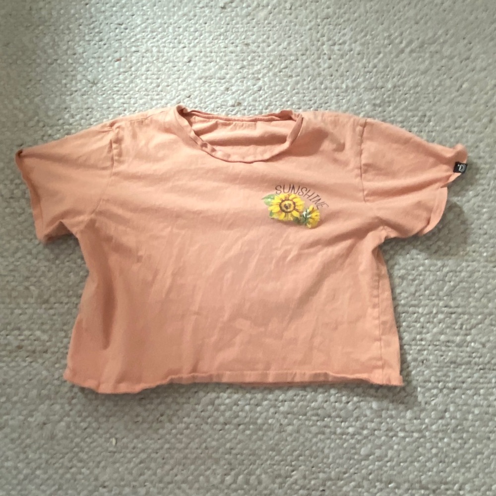 Coral cropped t-shirt from target